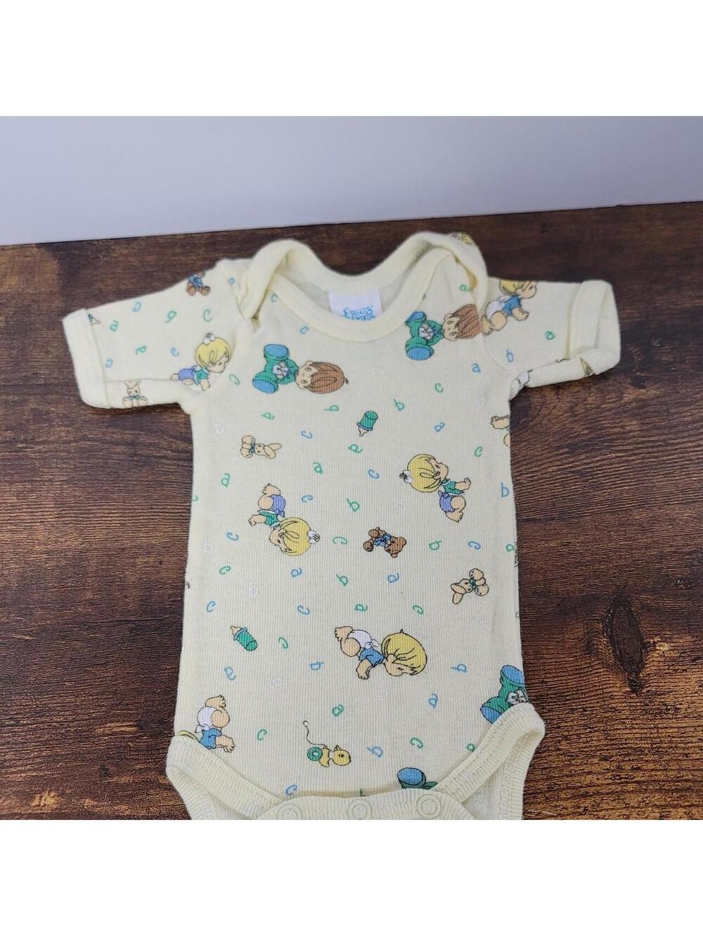 Precious Moments Newborn Baby Bodysuit Yellow Cream 100% Cotton